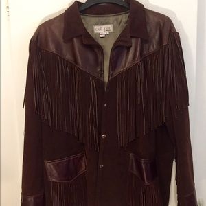 Vintage Brooks Fringe Leather Jacket - XL